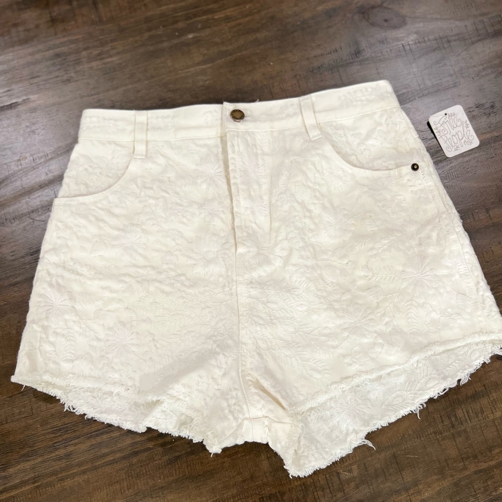 Free People High Wasted Floral Shorts